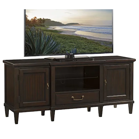 Transitional Lancaster Breakfront Media Console with Wire Management